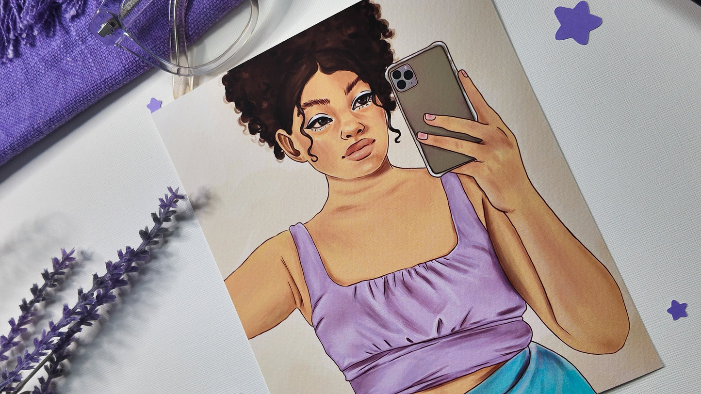 "Mirror Selfie" Art Print